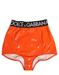Dolce & Gabbana Orange Polyester Logo High Waist Girdle Underwear