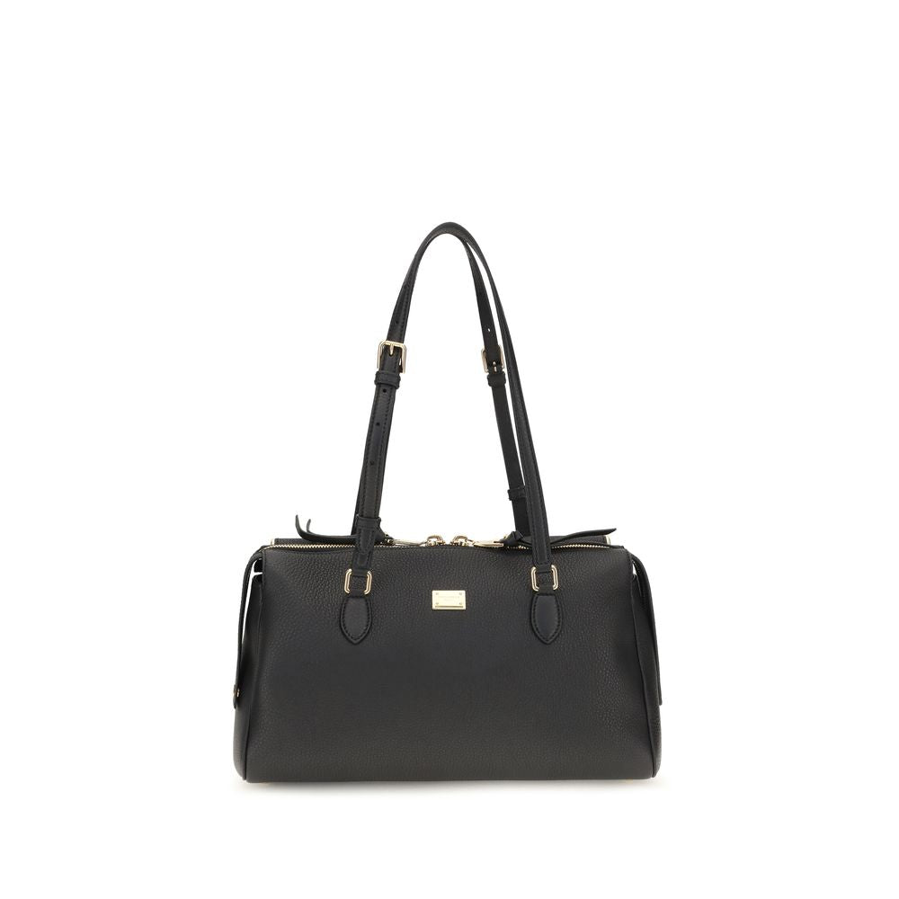 Dolce & Gabbana Black Calf Leather Bos Taurus Handbag