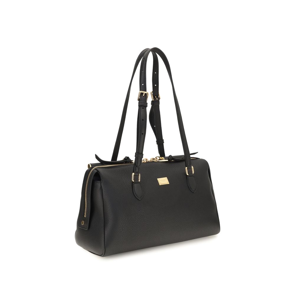 Dolce & Gabbana Black Calf Leather Bos Taurus Handbag