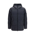 Stone Island Blue Nylon Full-Length Jacket