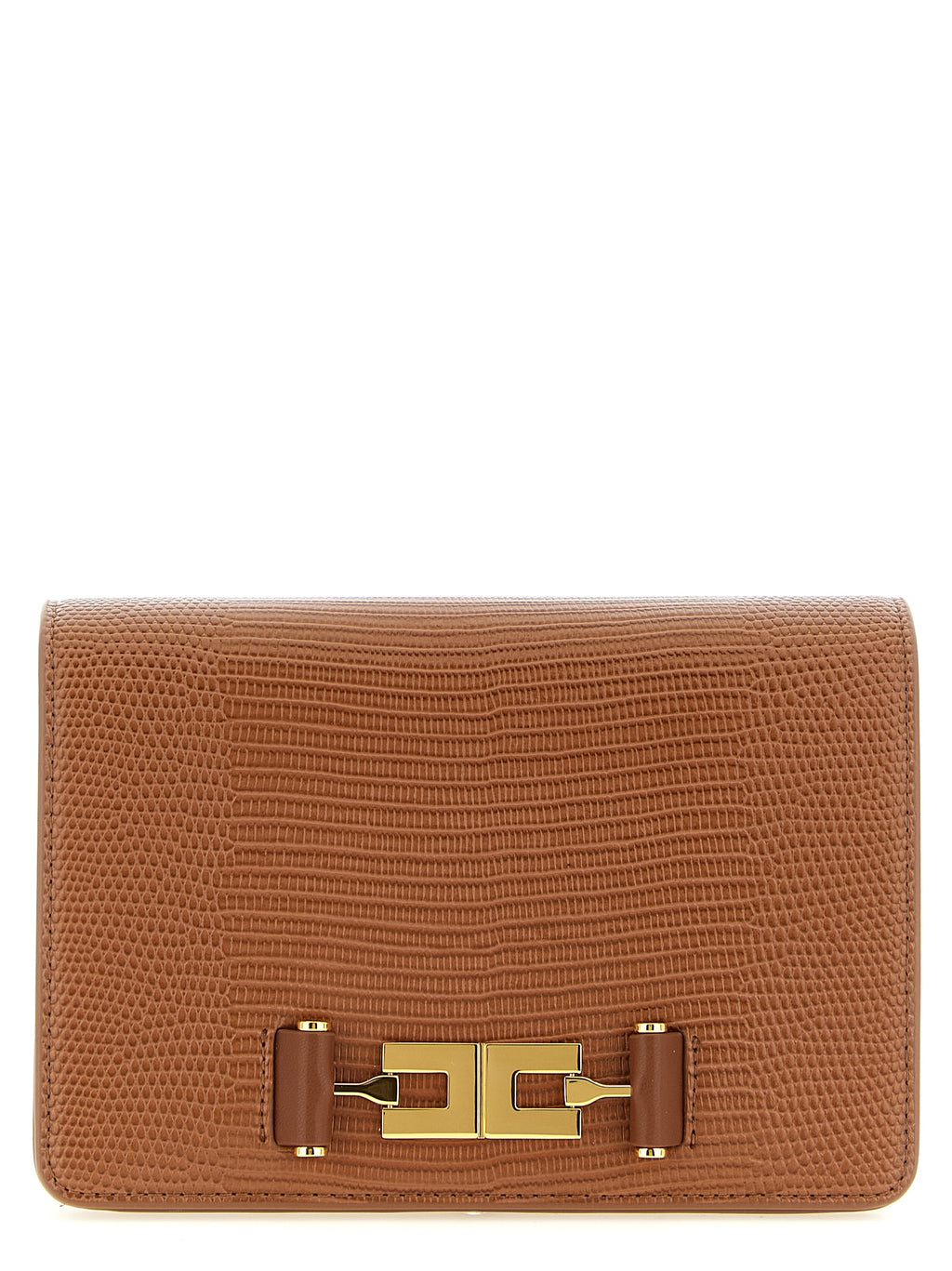 Elisabetta Franchi Brown Polyester Crossbody Bag