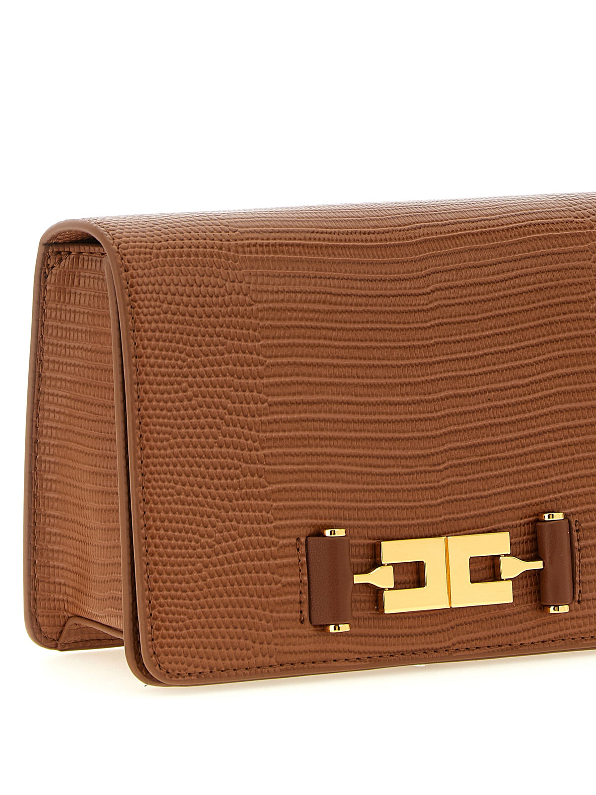Elisabetta Franchi Brown Polyester Crossbody Bag