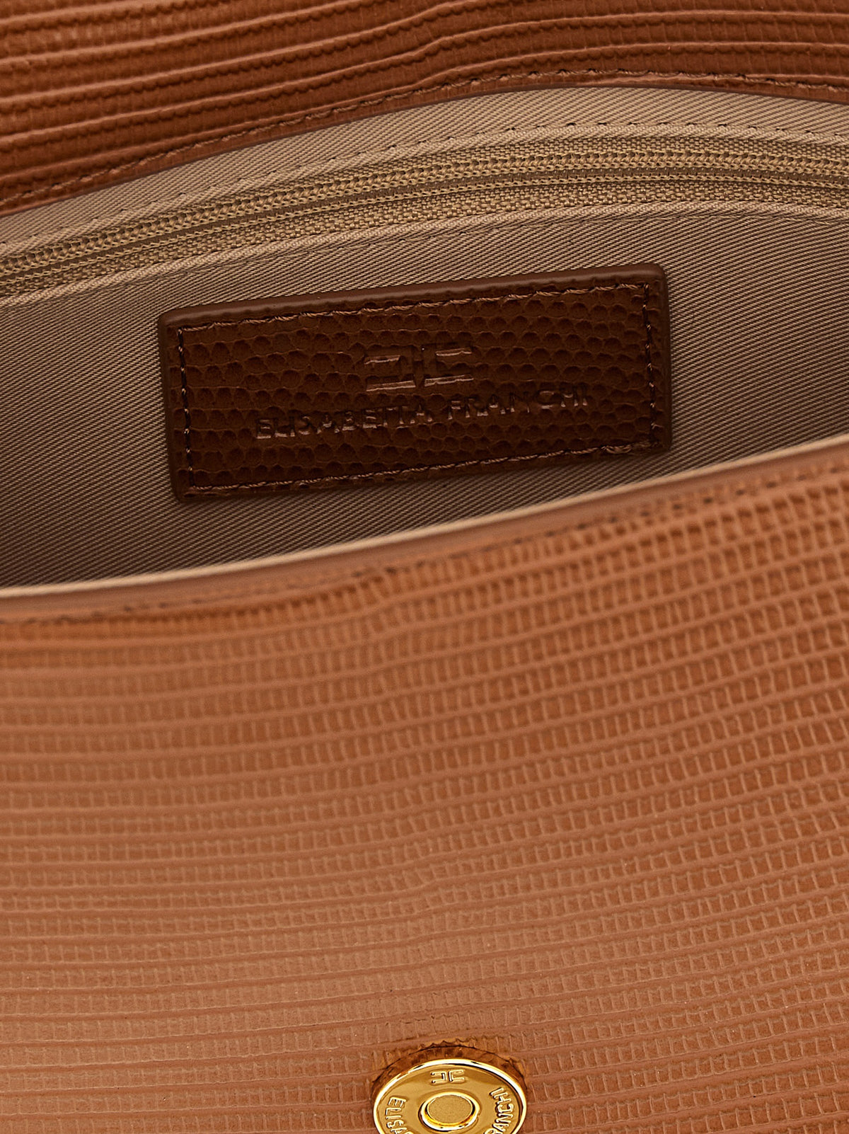 Elisabetta Franchi Brown Polyester Crossbody Bag