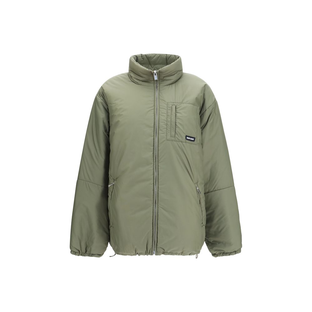 Miu Miu Bicolor Recycled Polyester Full-Length Jacket