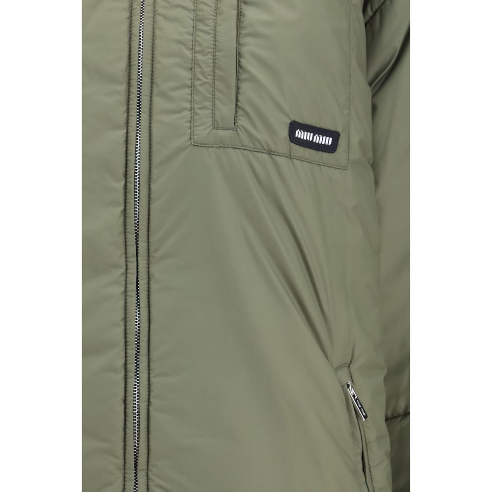 Miu Miu Bicolor Recycled Polyester Full-Length Jacket
