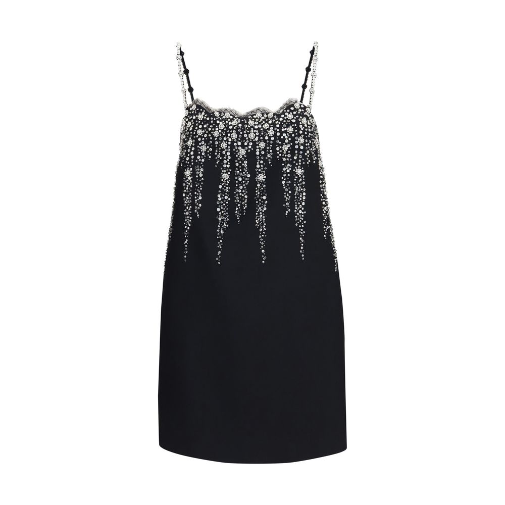 Valentino Garavani Black Wool Oves Aries Cocktail Dress