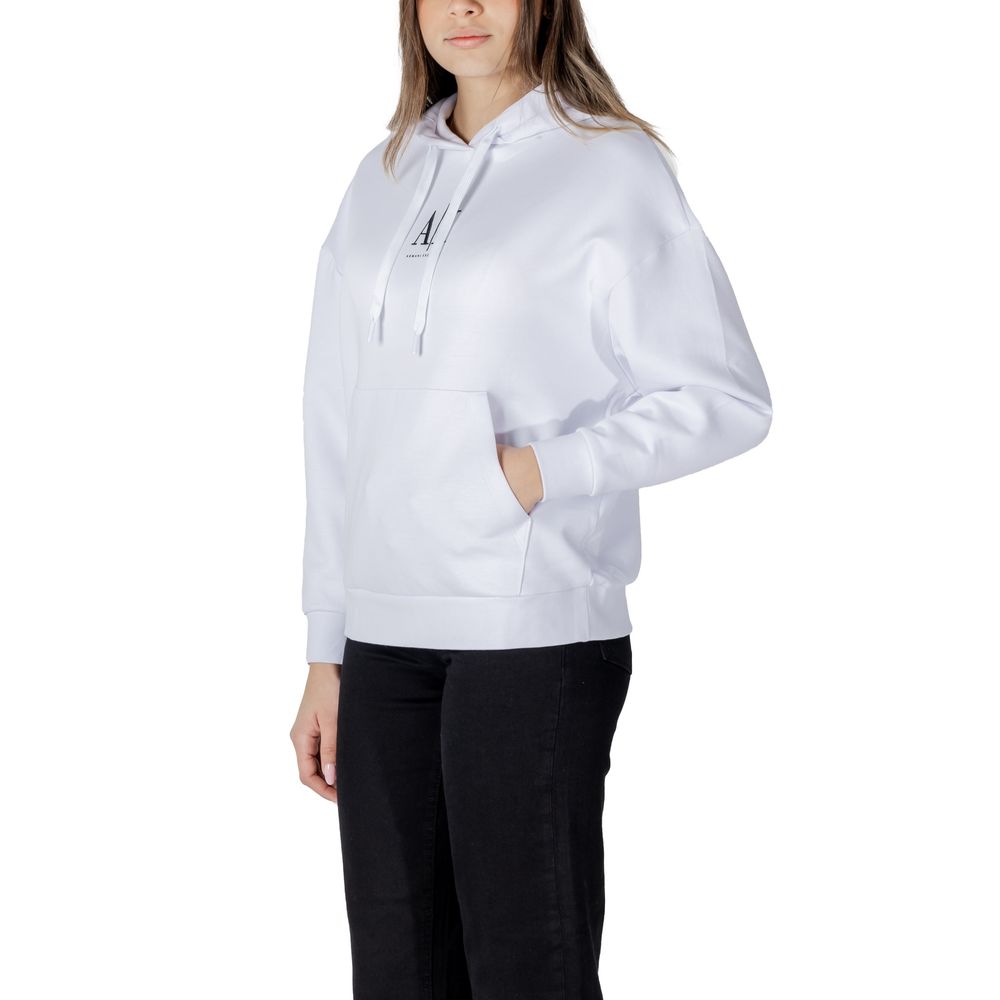 Armani Exchange White Cotton Hoodie