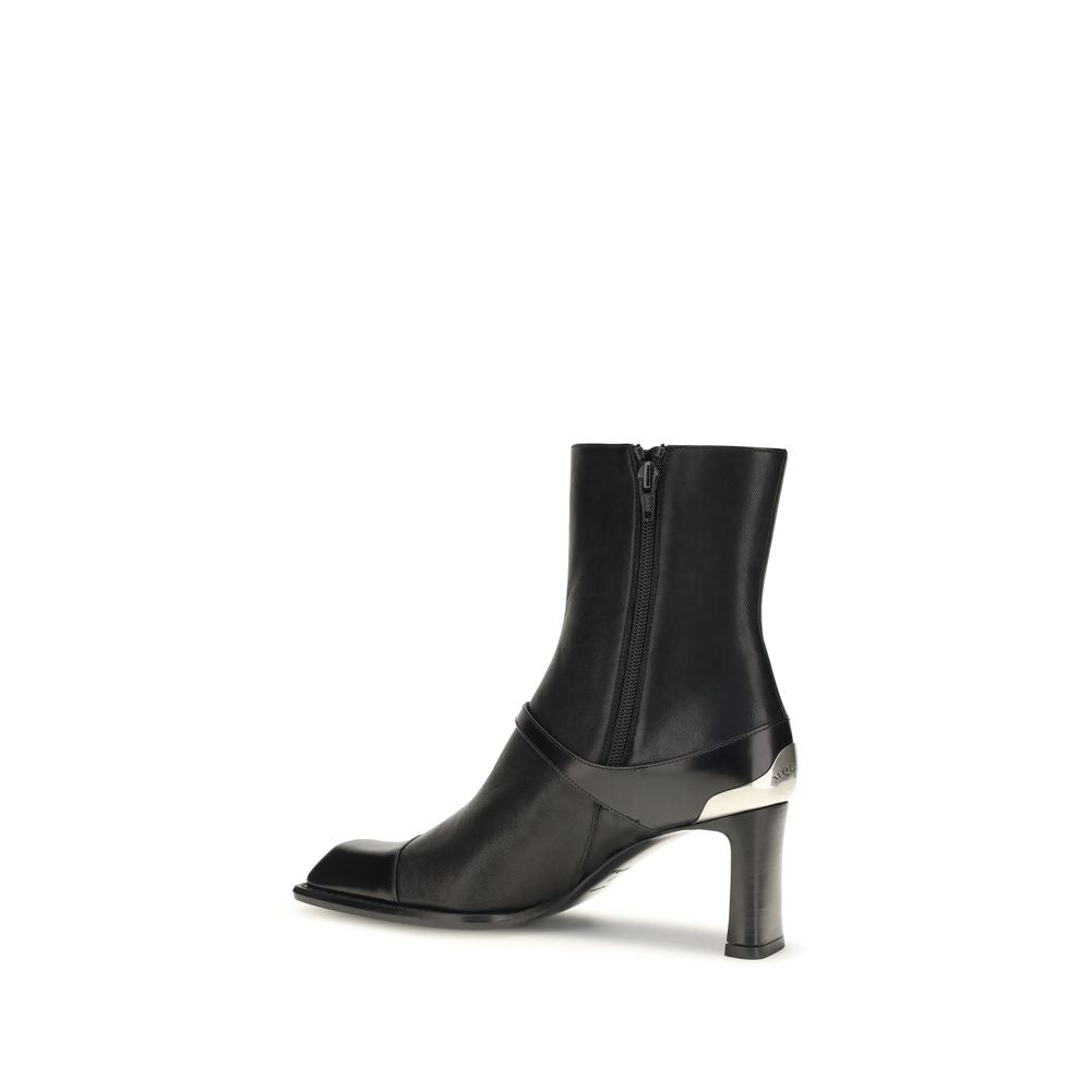 Alexander McQueen Black Lamb Ovis Aries Ankle Boots