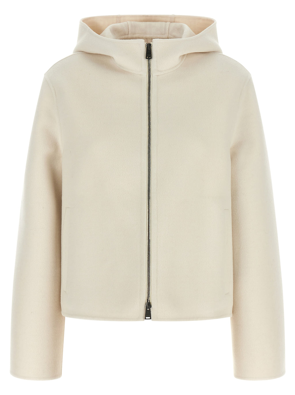 Fendi White Virgin Wool Full-Length Jacket