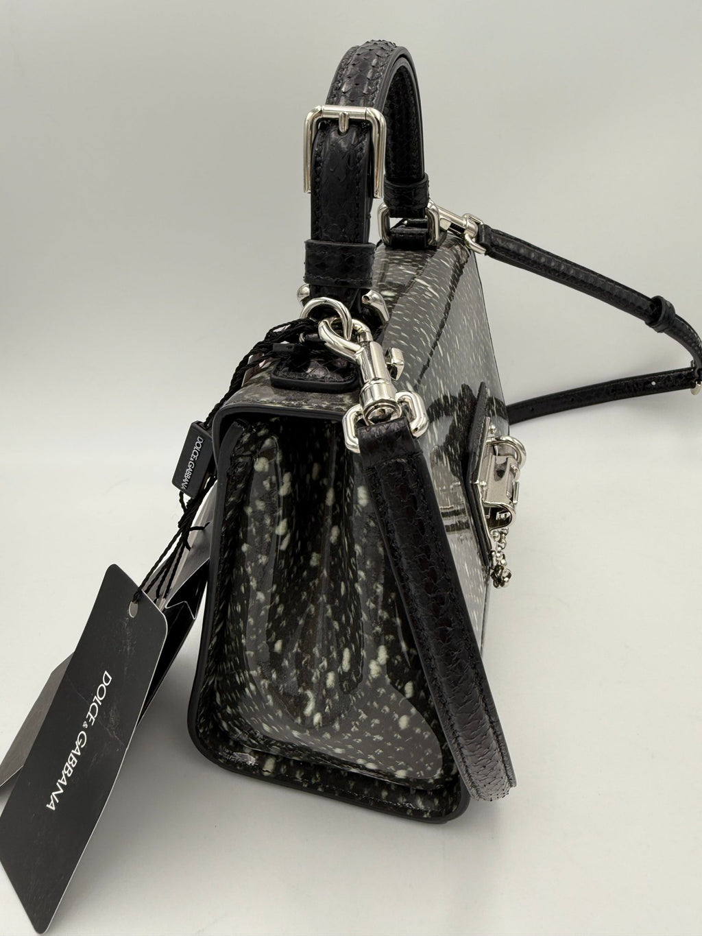 Dolce & Gabbana DOLCE & GABBANA “Monica” Python and Patent Handbag
