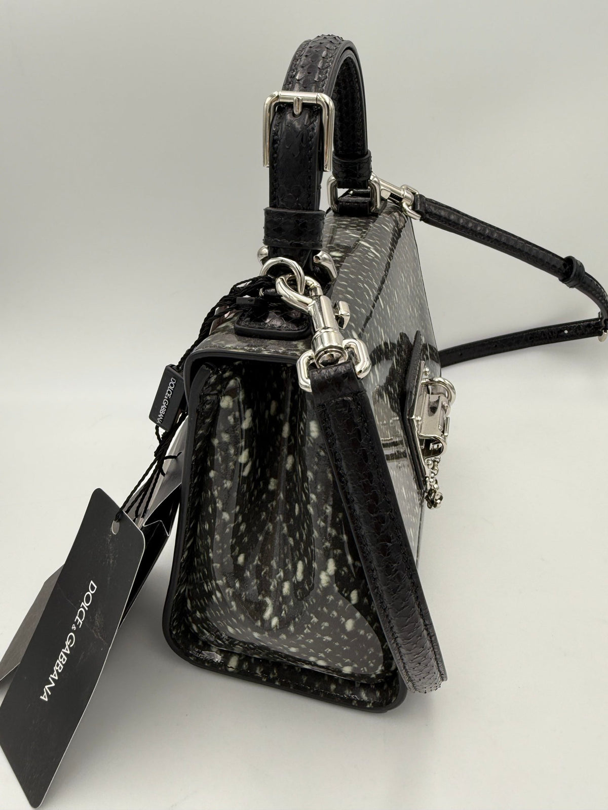 Dolce & Gabbana DOLCE & GABBANA “Monica” Python and Patent Handbag