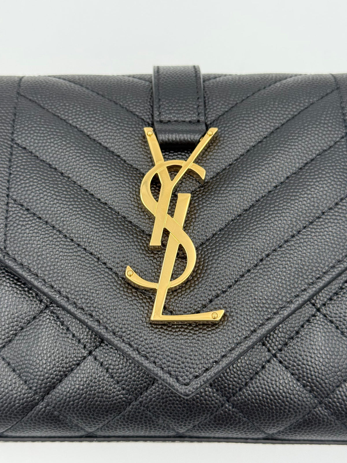 Saint Laurent SAINT LAURENT ENVELOPE SMALL in Grain de poudre Black Handbag