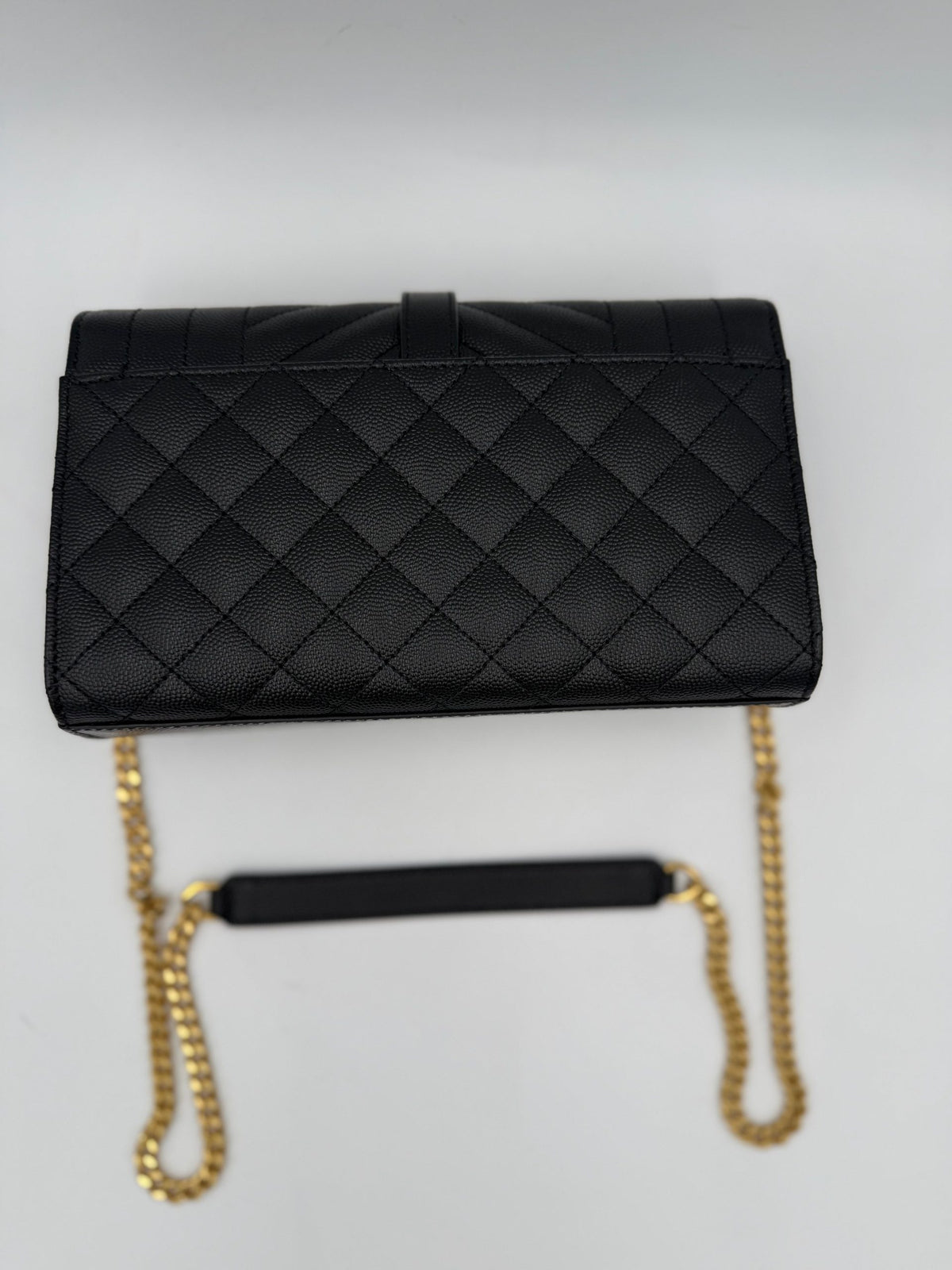 Saint Laurent SAINT LAURENT ENVELOPE SMALL in Grain de poudre Black Handbag