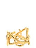 Saint Laurent Gold Brass Broch