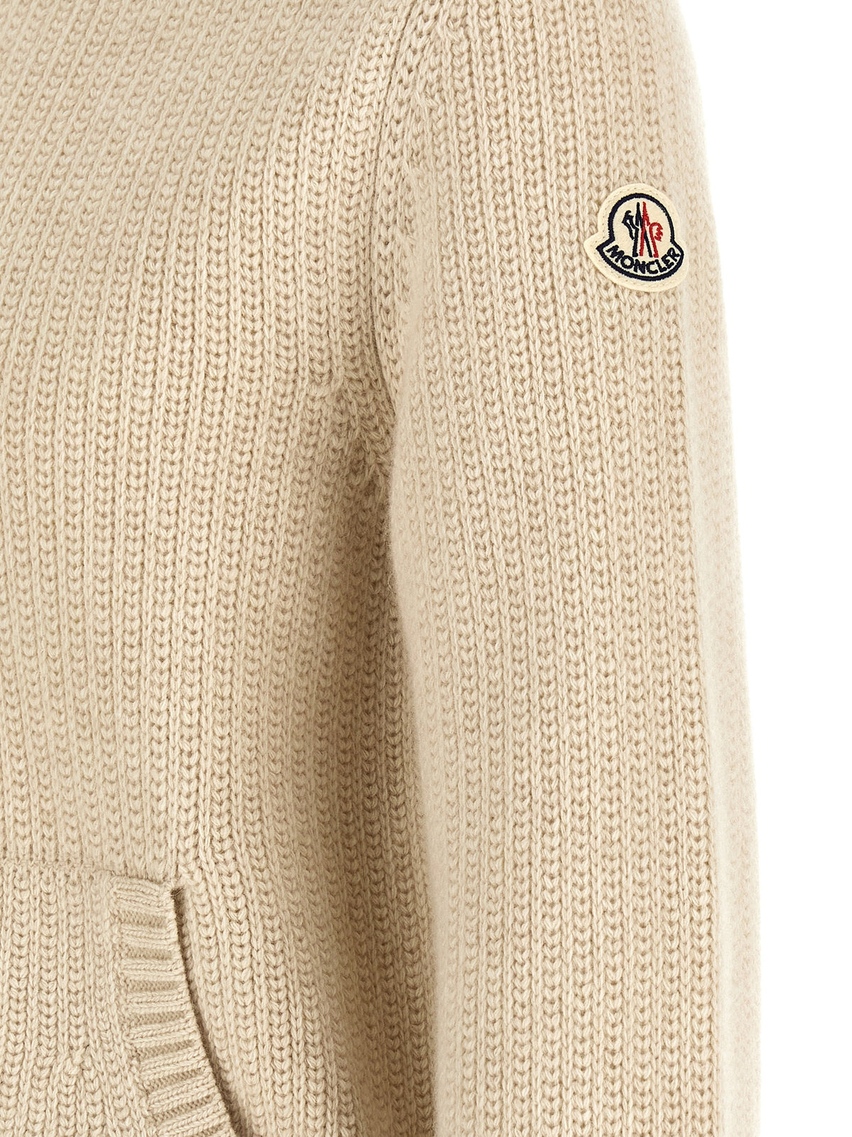 Moncler Beige Virgin Wool Cardigan