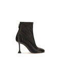 Amina Muaddi Black Lamb Ovis Aries Ankle Boots