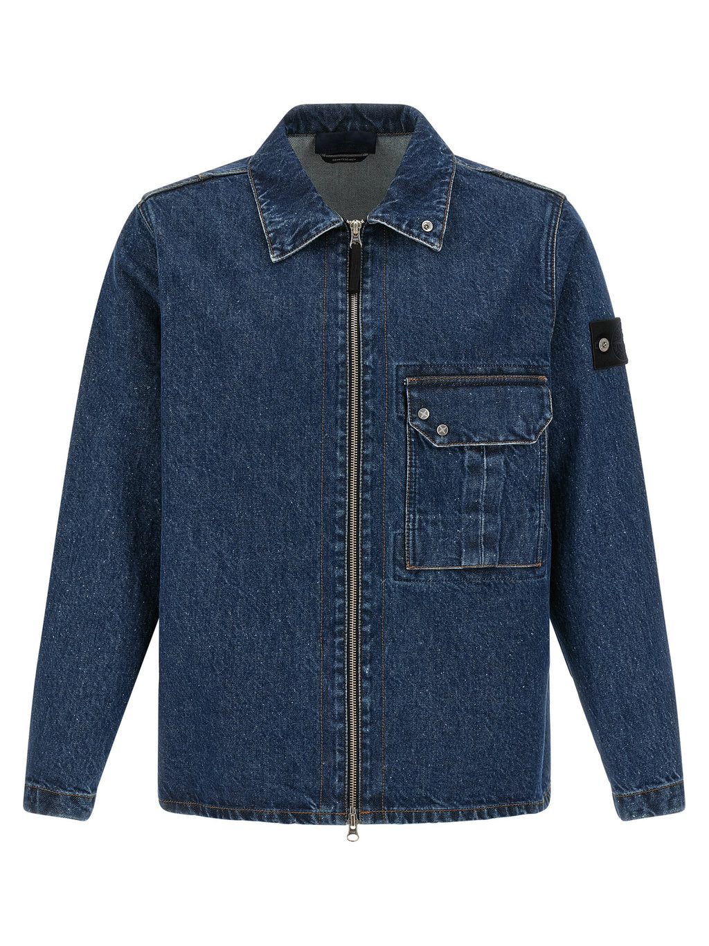 Stone Island Blue Cotton Blouse