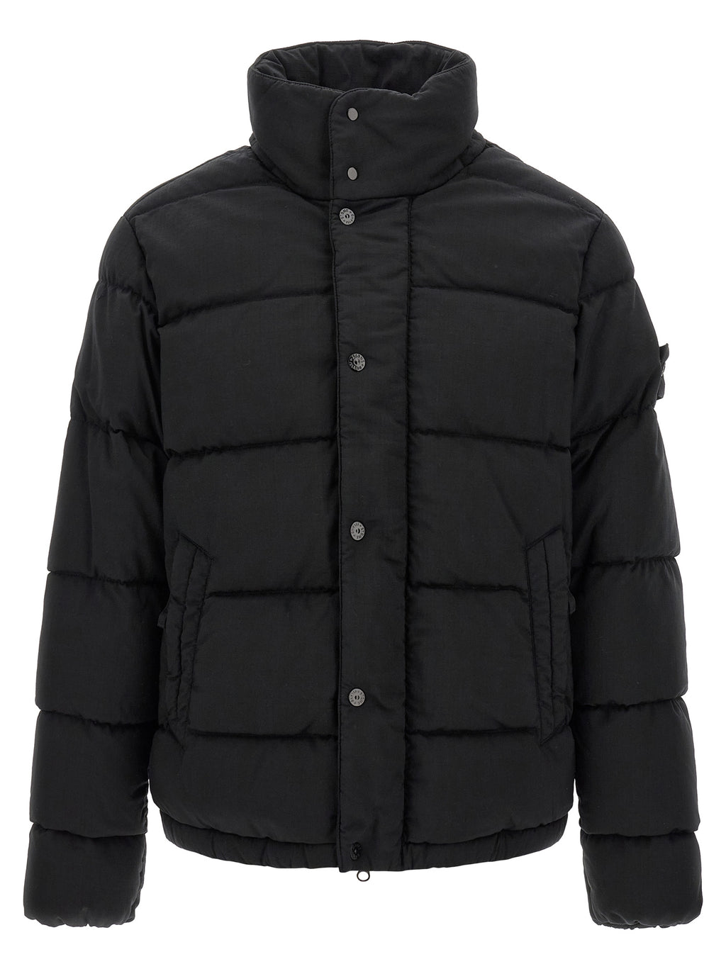 Stone Island Black Virgin Wool Full-Length Jacket