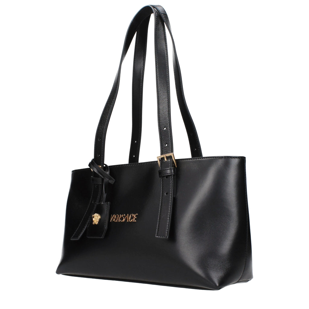 Versace Black Leather Shoulder Bag