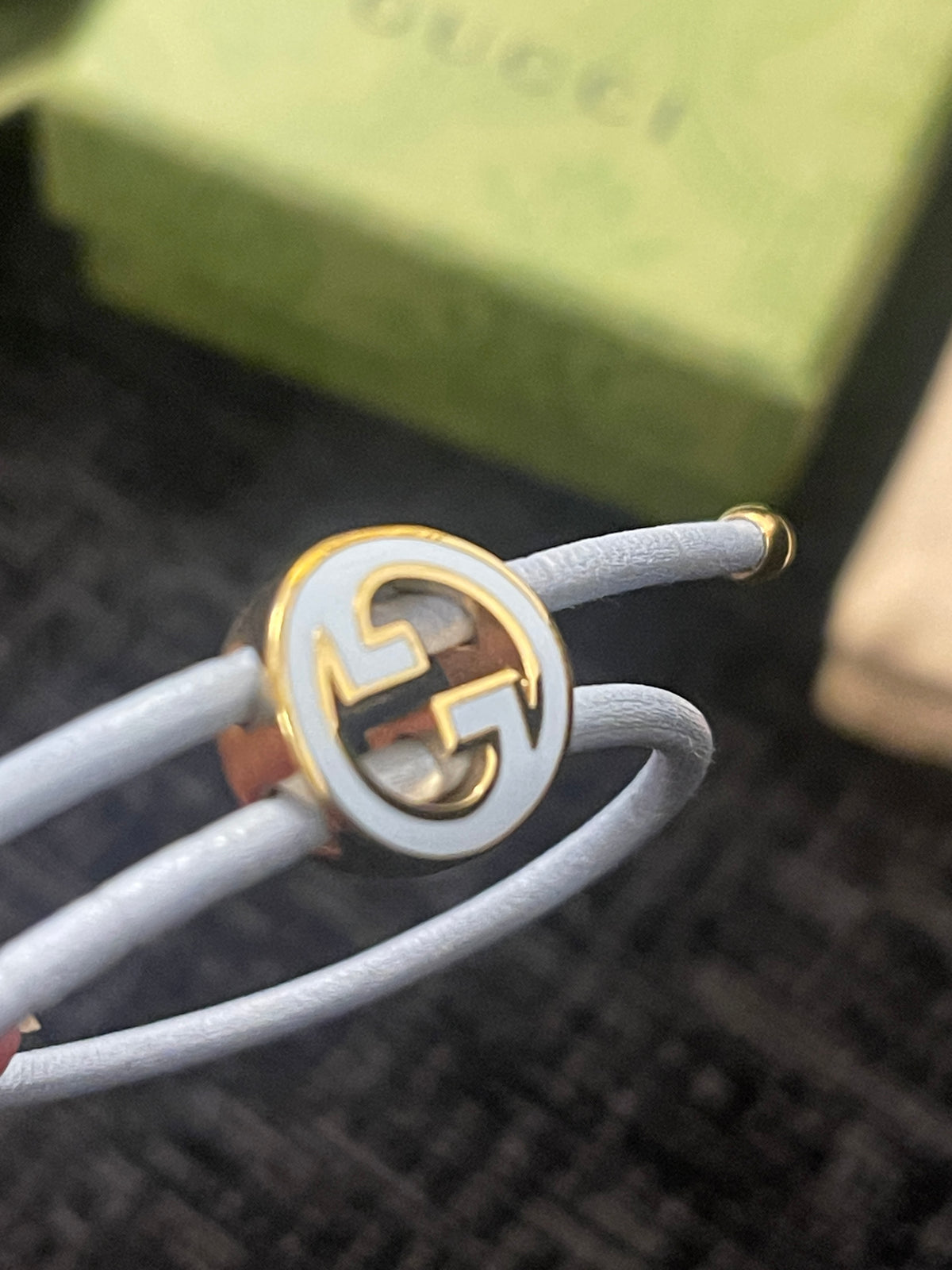 Gucci Interlocking GG Leather Bracelet