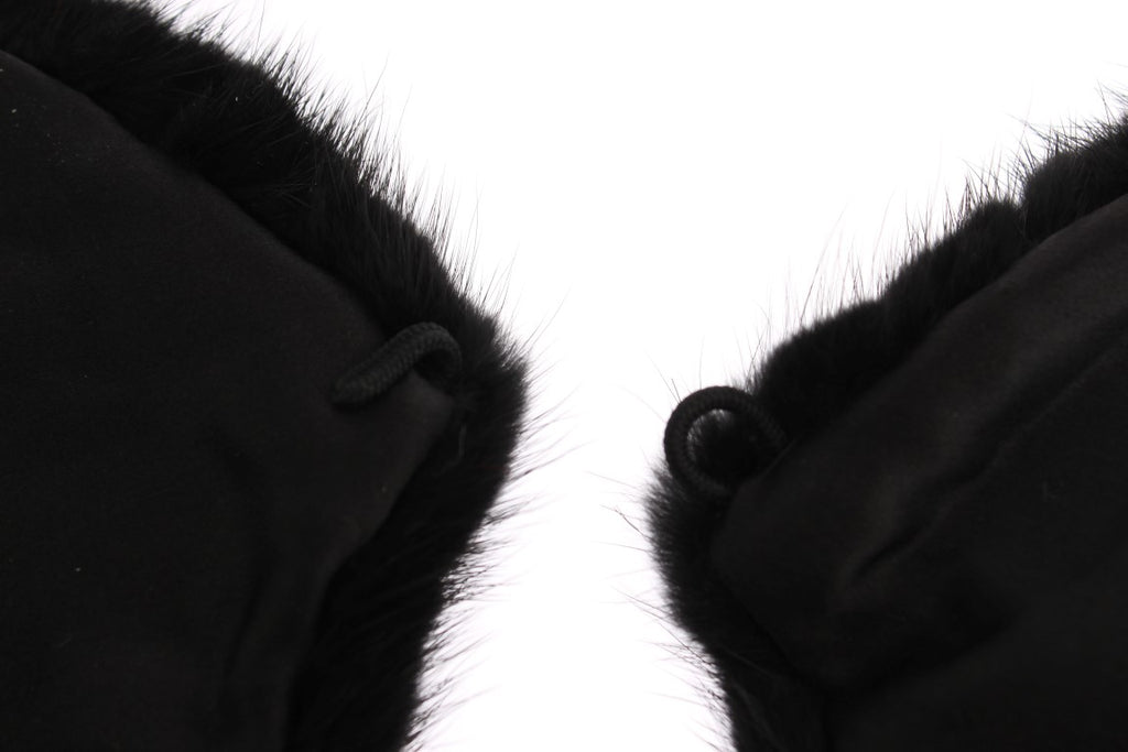 Dolce & Gabbana Black Mink Fur Shoulder Collar Scarf