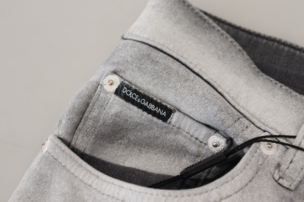 Dolce & Gabbana Gray Washed Skinny Men Denim Jeans