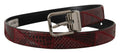 Dolce & Gabbana Red Exotic Leather Metal Logo Buckle Belt