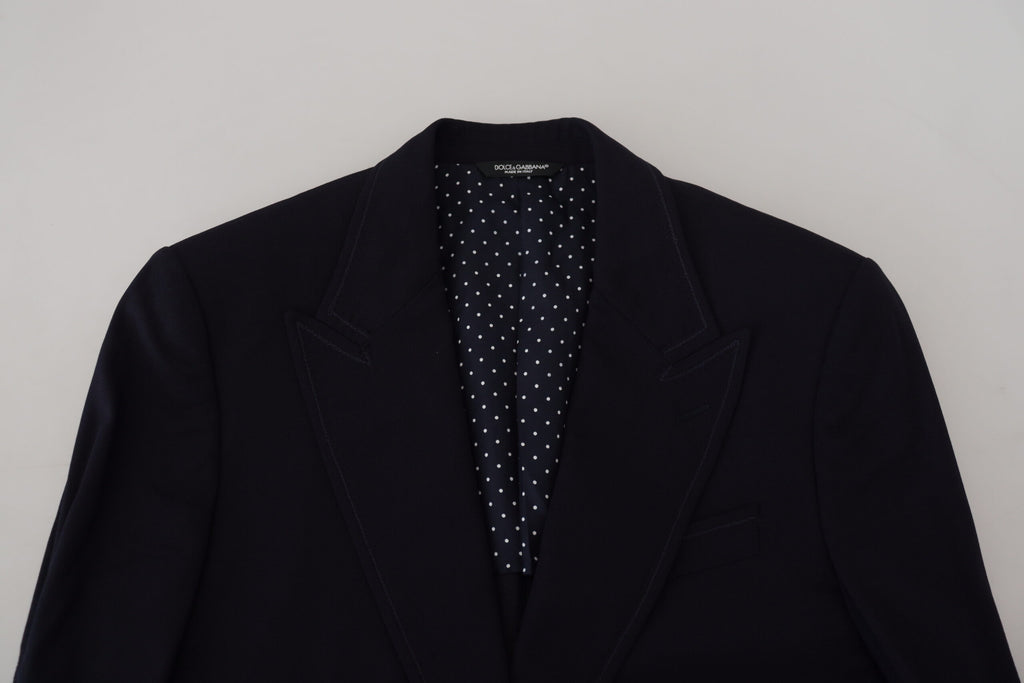 Dolce & Gabbana Blue Wool Formal Taormina Blazer