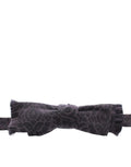 Dolce & Gabbana Gray Black Wool Silk Bow Tie