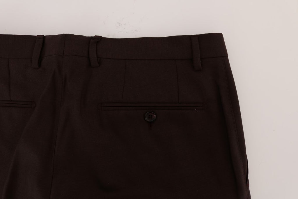Dolce & Gabbana Purple Wool Stretch Formal Pants