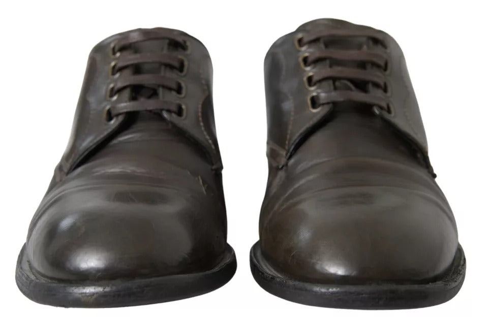 Dolce & Gabbana Green Leather Mens Formal Dress Shoes