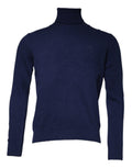 Dolce & Gabbana Blue Wool Knit Turtleneck Pullover Sweater