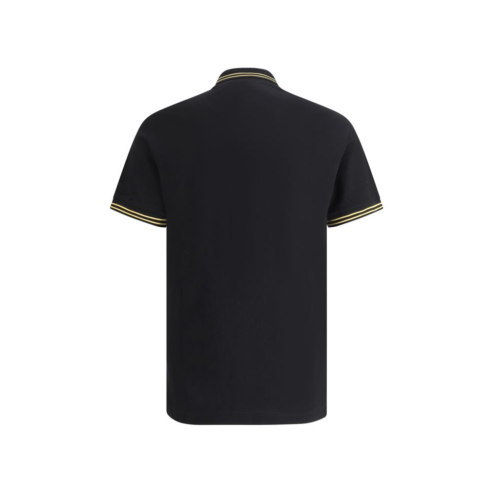 Versace Black Cotton Polo Shirt