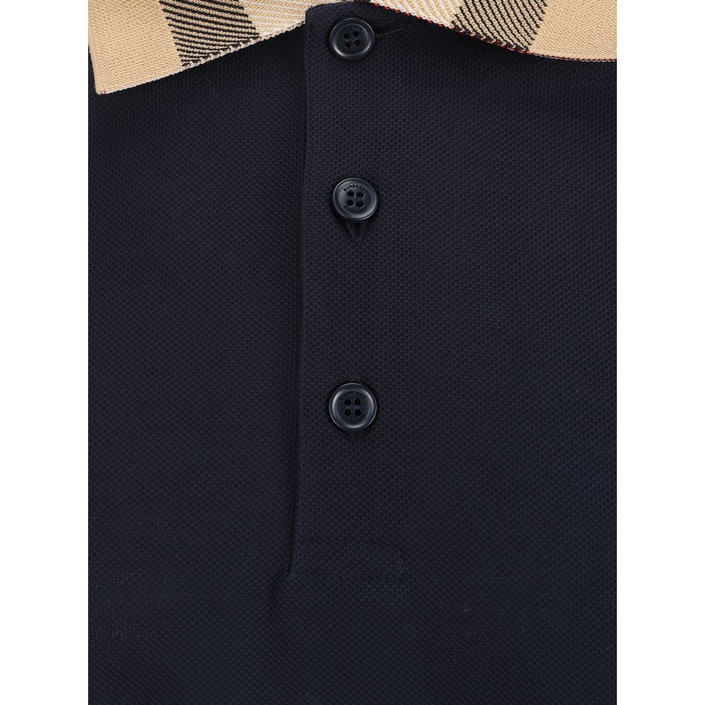 Burberry Blue Cotton Polo Shirt