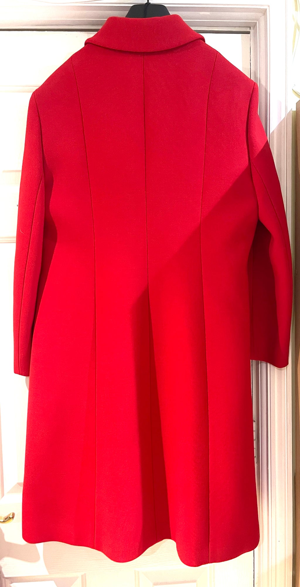 Gucci women’s wool coat in red with GG Marmont buttons