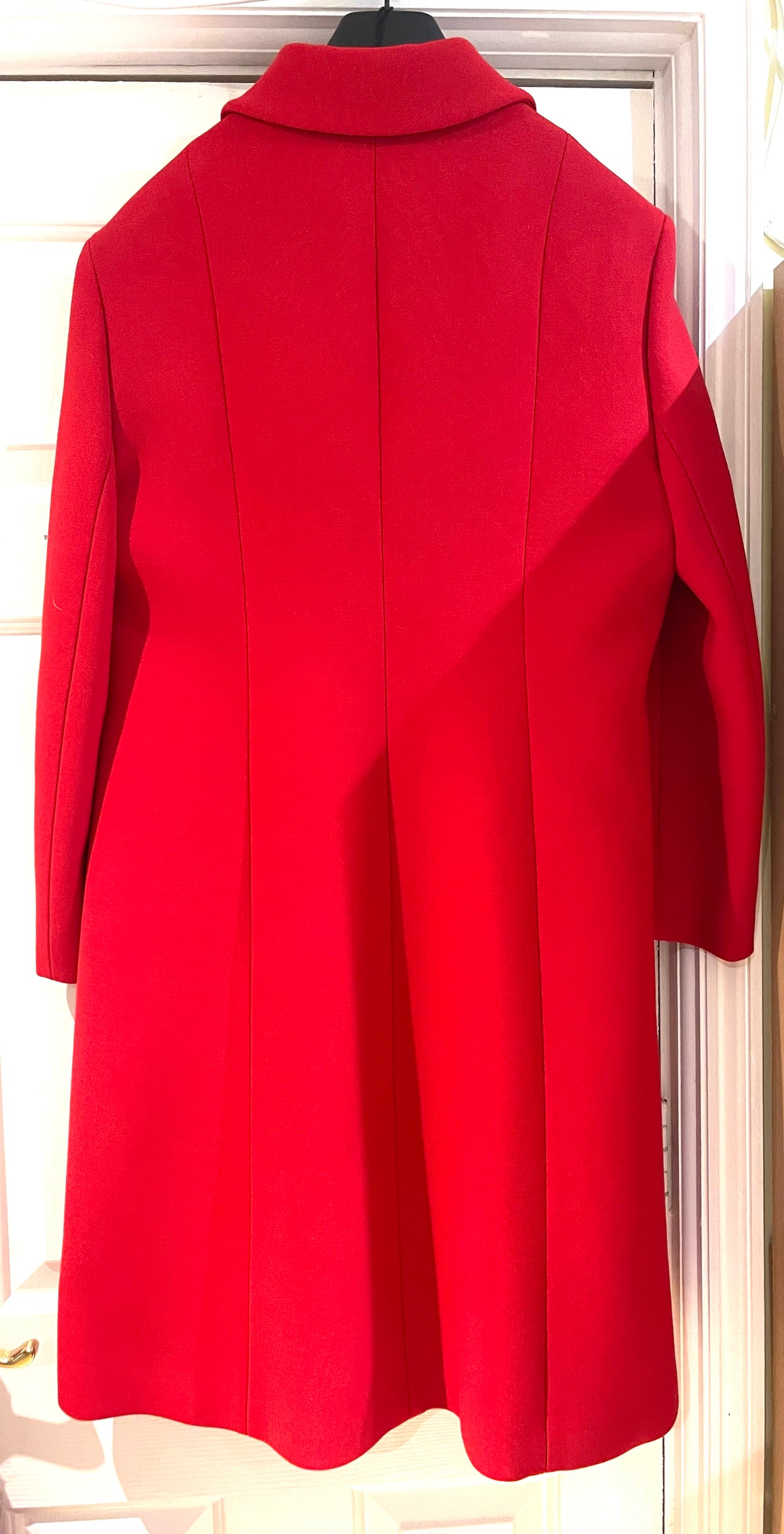 Gucci women’s wool coat in red with GG Marmont buttons