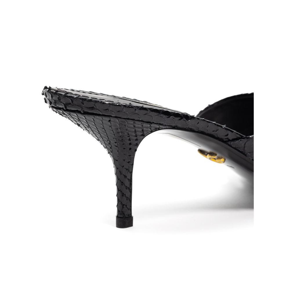 Dolce & Gabbana Black Snake Skin  Platform Sandals
