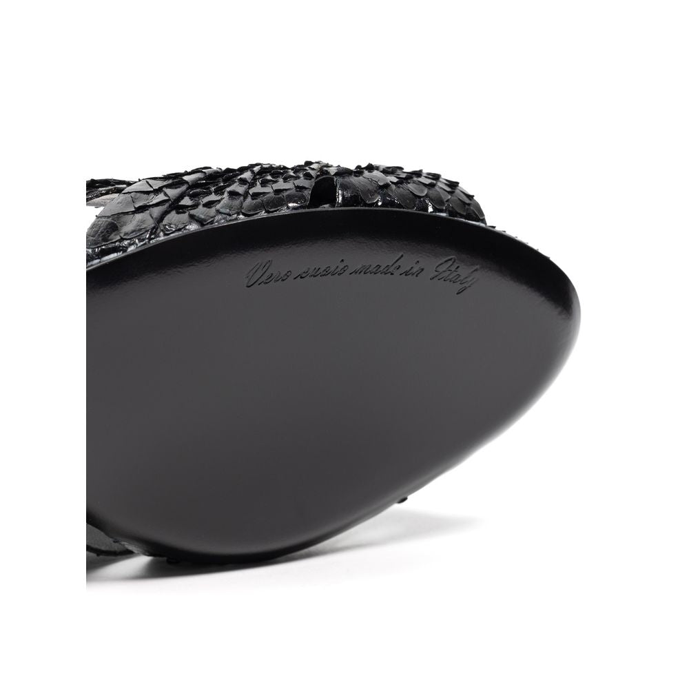 Dolce & Gabbana Black Snake Skin  Platform Sandals