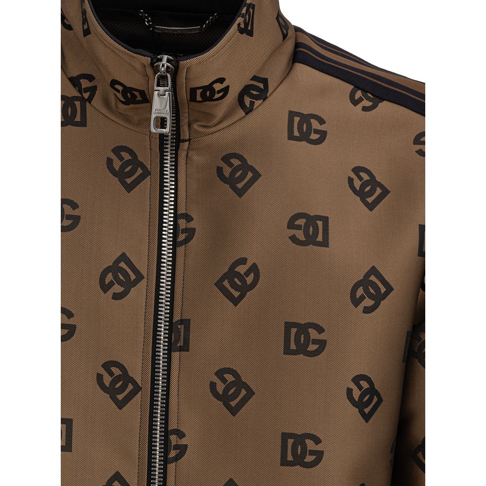 Dolce & Gabbana Bronze Polyester Shell Jacket