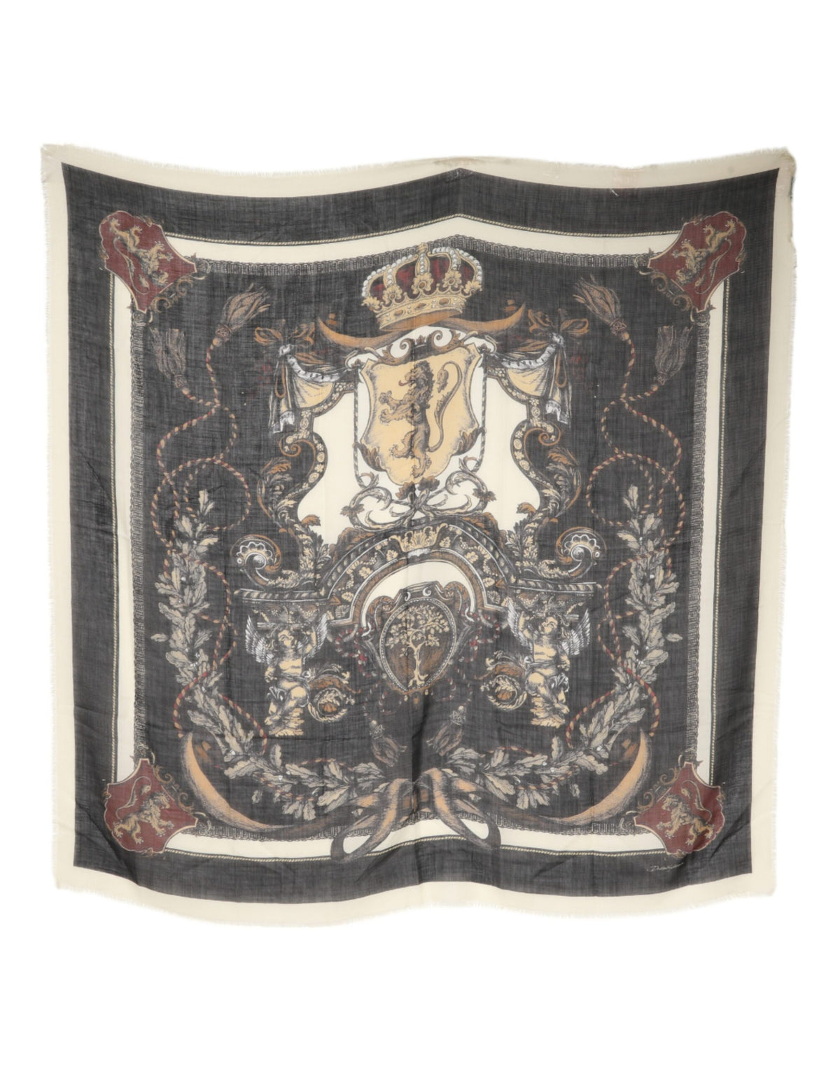 Dolce & Gabbana Multicolor Printed Cashmere Foulard Scarf