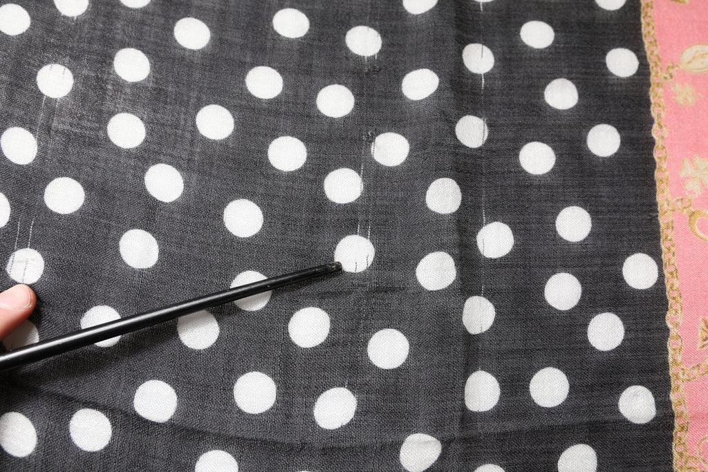 Dolce & Gabbana Black White Polka Dots Fringes Wrap Scarf