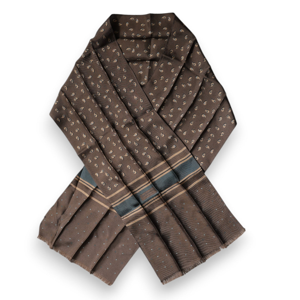 Dolce & Gabbana Brown Fantasy Silk Neck Wrap Shawl Scarf