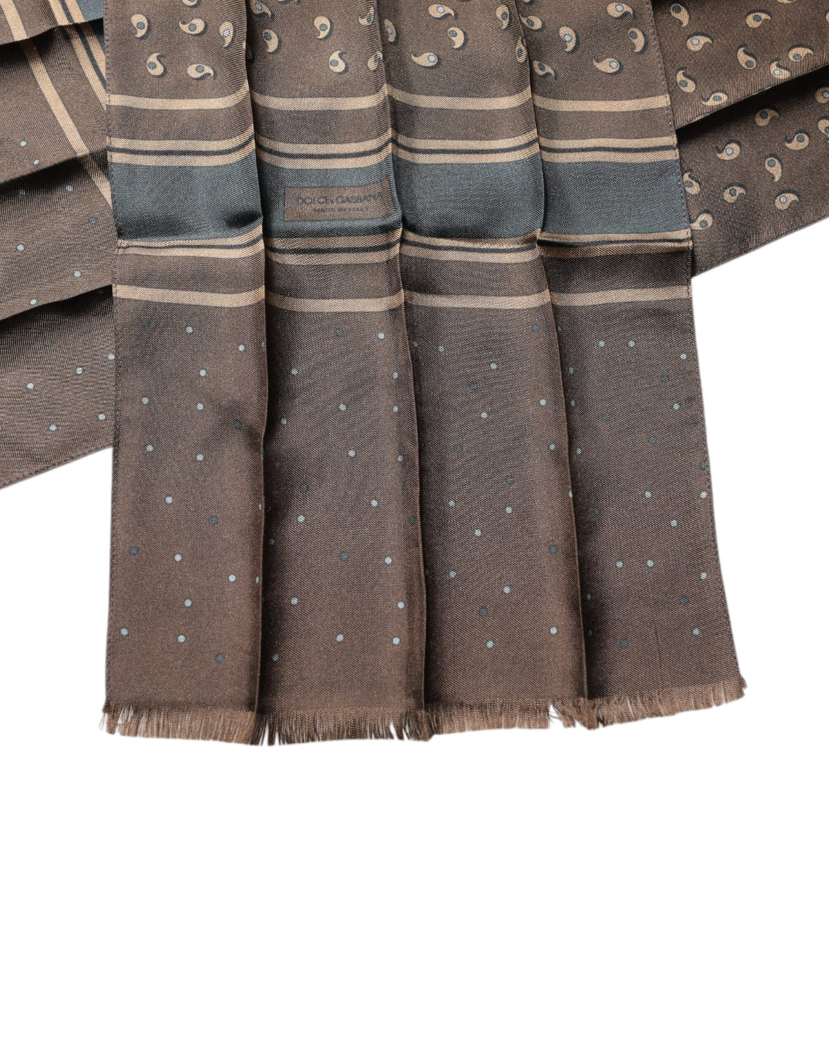 Dolce & Gabbana Brown Fantasy Silk Neck Wrap Shawl Scarf
