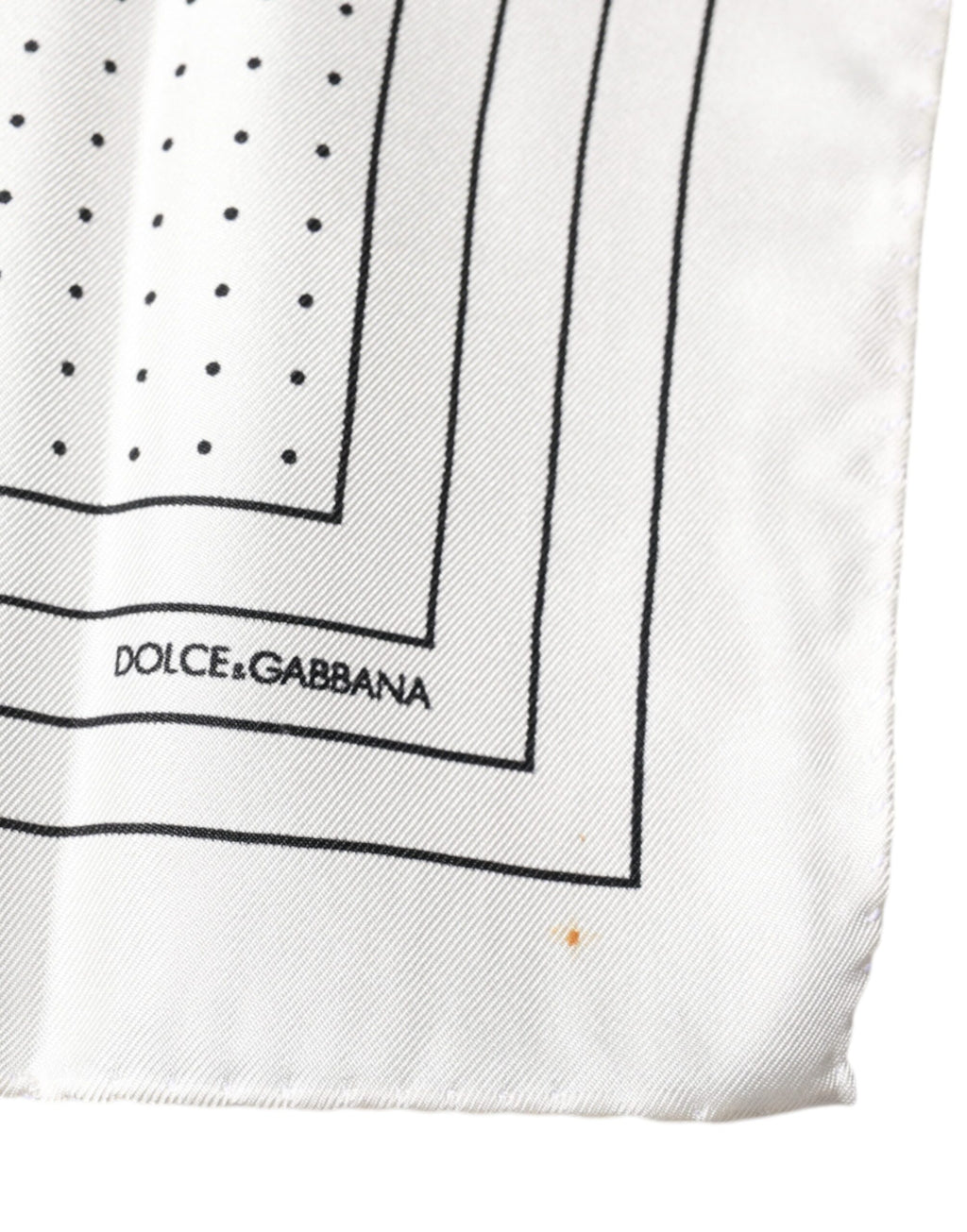 Dolce & Gabbana White Polka Dots Square Handkerchief Scarf