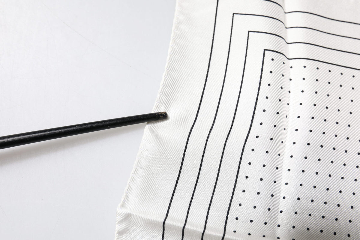 Dolce & Gabbana White Polka Dots Square Handkerchief Scarf