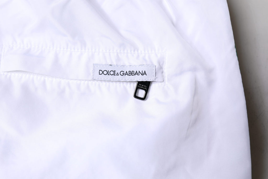 Dolce & Gabbana White Stripes Beachwear Shorts 2 Pc Swimwear