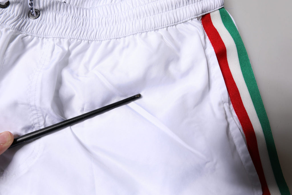 Dolce & Gabbana White Stripes Beachwear Shorts 2 Pc Swimwear