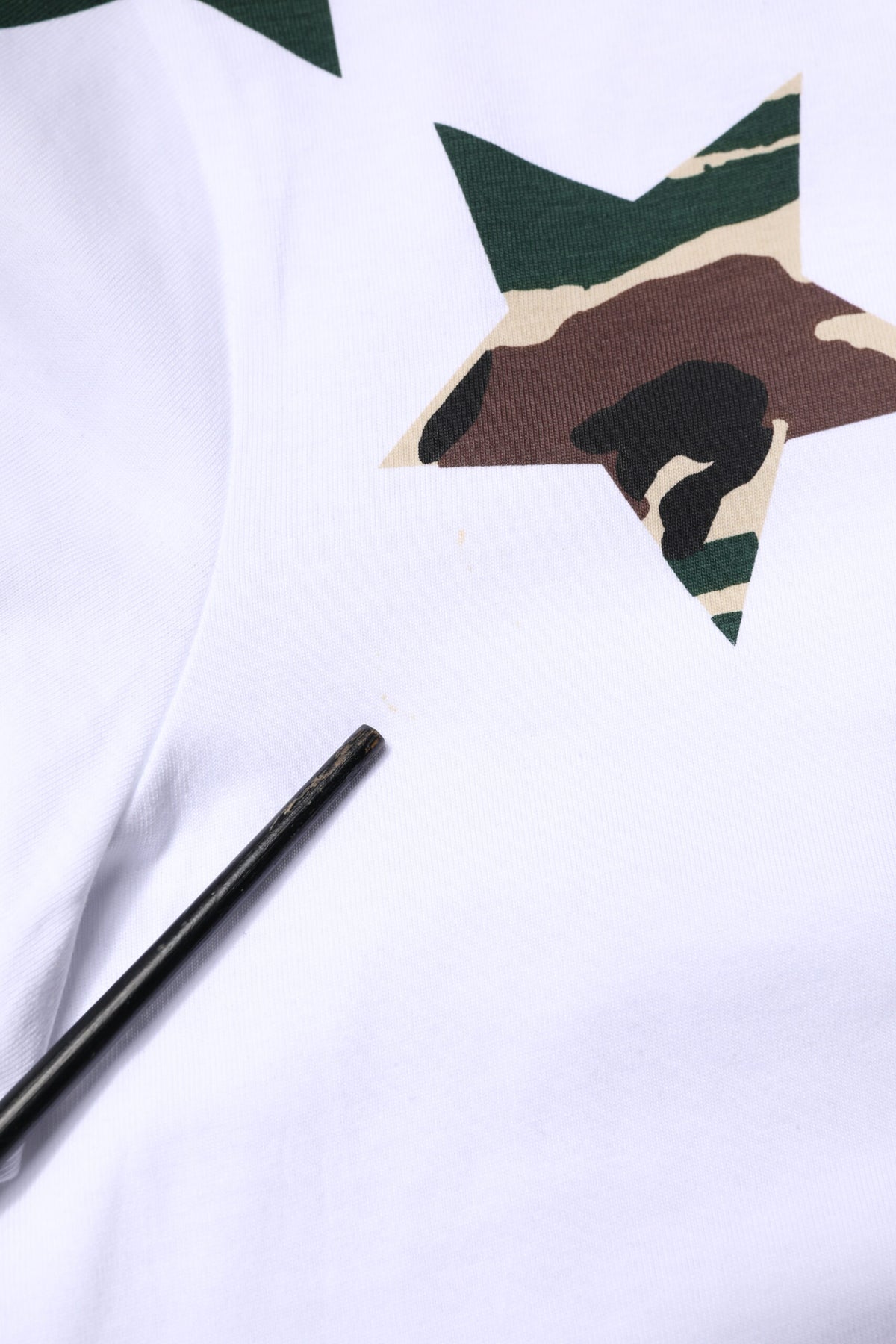 Dolce & Gabbana White Camouflage Stars Crew Neck T-shirt
