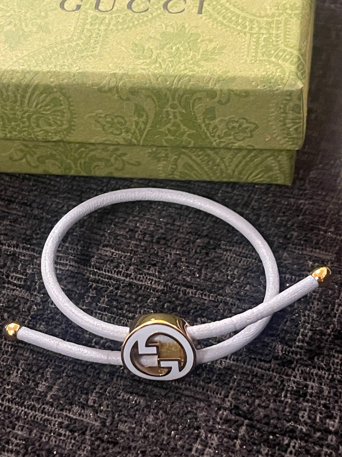 Gucci Interlocking GG Leather Bracelet