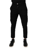 Dolce & Gabbana Black Cotton Stretch Skinny Cargo Denim Jeans